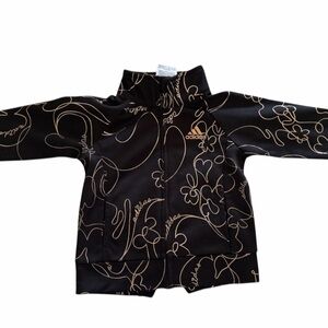 Adidas Black Jacket with Gold Accents